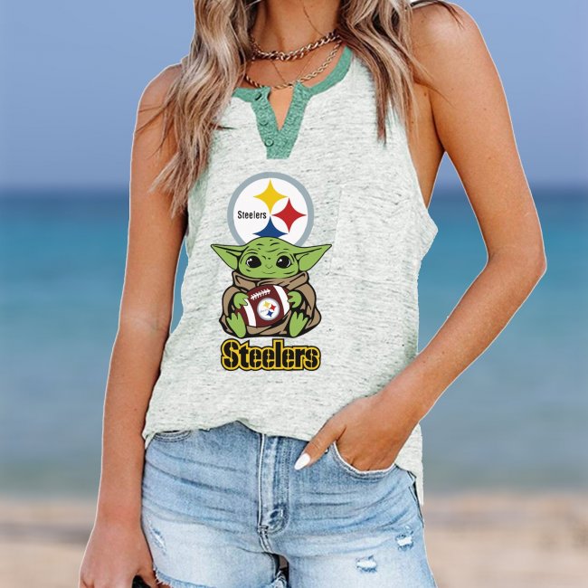 PITTSBURGH STEELERS Should Support Yoda V- Neck Pocket Button Vests