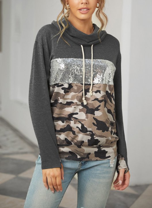 Leopard Long Sleeve Hooded Sweatshirt