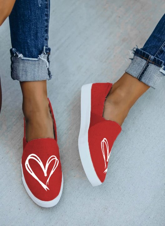 Women's Heart Sneakers Canvas Shoes Cute Canvas Shoes