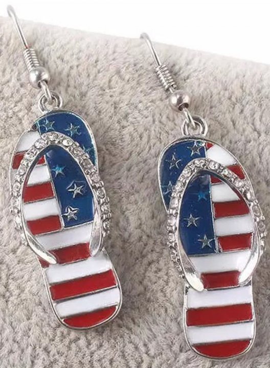 Women's Earrings Flag Slippers Full Of Diamond Earrings