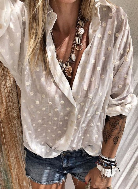 Women's Blouses Polka Dot Blouses