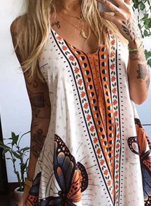 Women's Dress Tribal Cami Midi Dress