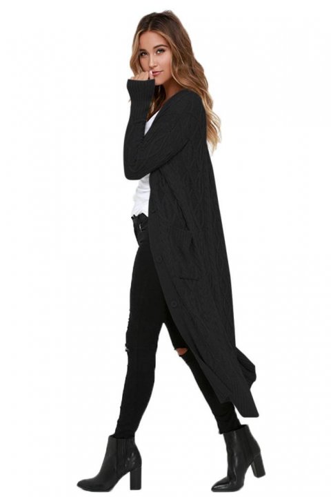 Women's Cardigans Cable Knit Long Cardigan