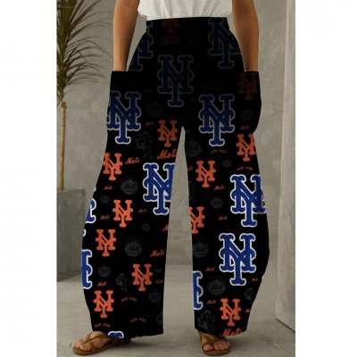Women's New York Mets printed pocket pants