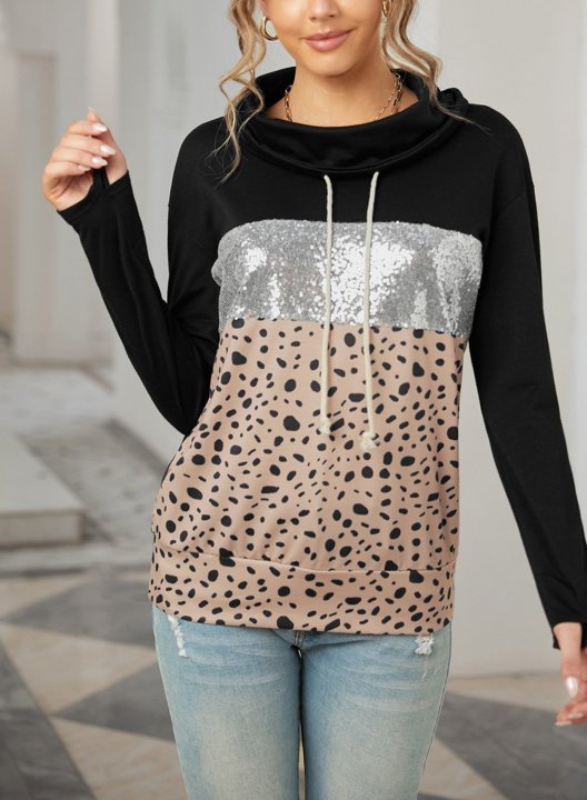 Leopard Long Sleeve Hooded Sweatshirt