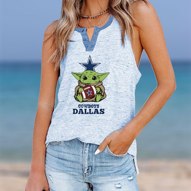 DALLAS COWBOYS Should Support Yoda V- Neck Pocket Button Vests