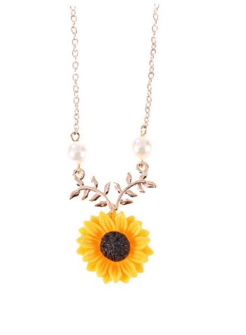 Sunflower Charm Chain Necklace