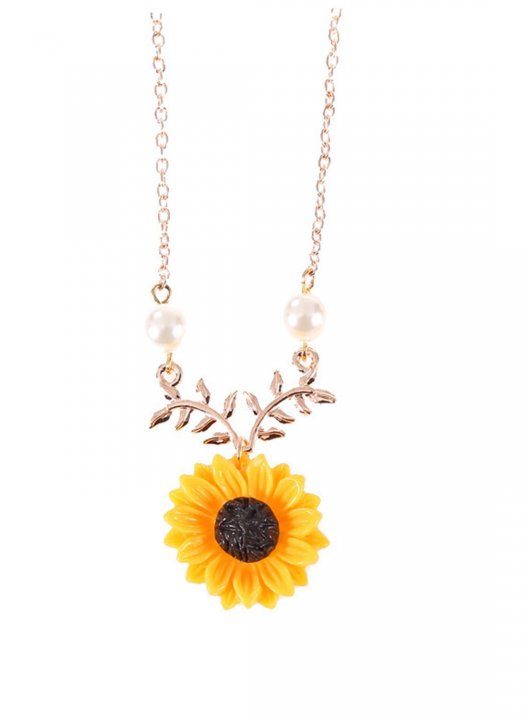 Sunflower Charm Chain Necklace