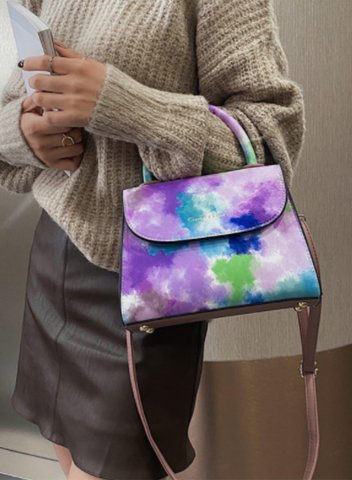Women's Tie Dye Handbags Multicolor PU Leather Bag