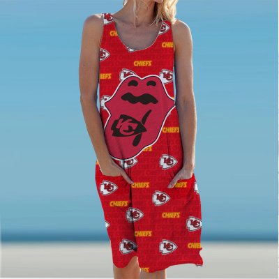 Kansas City Chiefs Round Neck Sleeveless Knit Dress