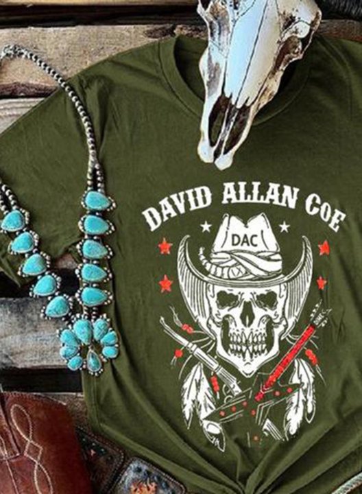 Women's David Allan Coe Casual Vintage Shirts Classic Country T-Shirt