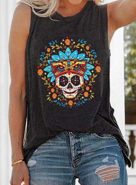 Women's Tank Tops Tribal Sleeveless Round Neck Casual Daily Tank Tops