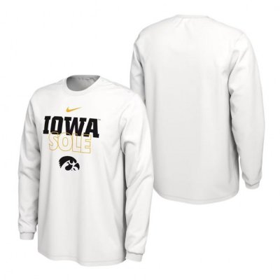 Iowa Hawkeyes On Court Long Sleeve T-Shirt White