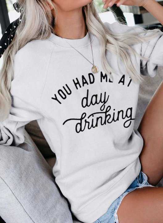 Solid Long Sleeve Casual Sweatshirt