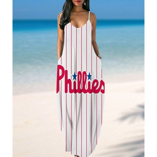 Women's Philadelphia Phillies printed Pockets Halter Dress