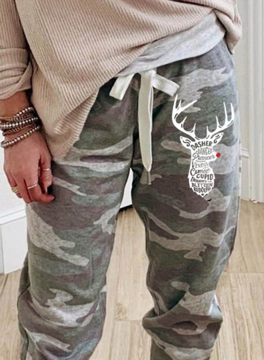 Women's Joggers Winter Camouflage Ankle-length High Waist Slim Casual Joggers