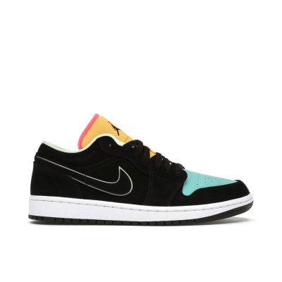 Air Jordan 1 Low Black Aurora Green Laser Orange CK3022-013