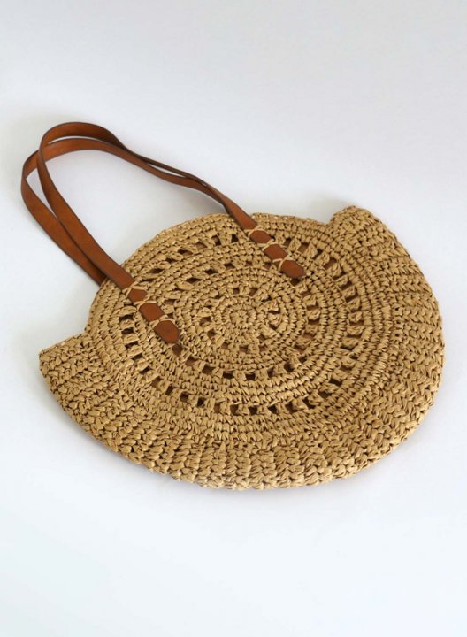 Women's Handbags Solid Straw Plaited Vintage Boho Handbag