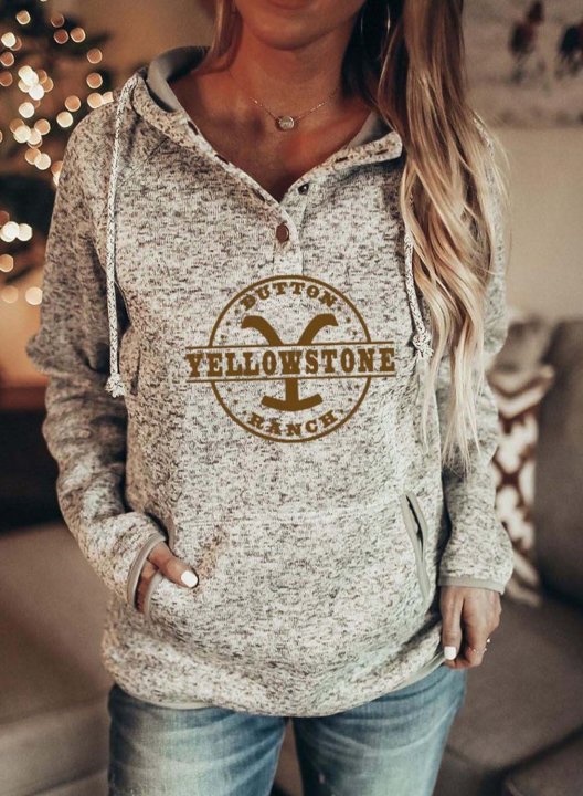 Ladies Yellowstone Film and Television Print Hoodie