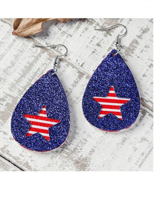 Flag Multi-layer Leaf Sequin Earrings