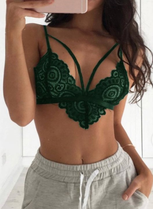 Women's Bralettes Lace Solid Adjustable Wire-free Daily Bralette