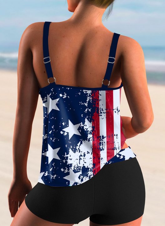 Women's Tankinis American Flag Cami Tankinis