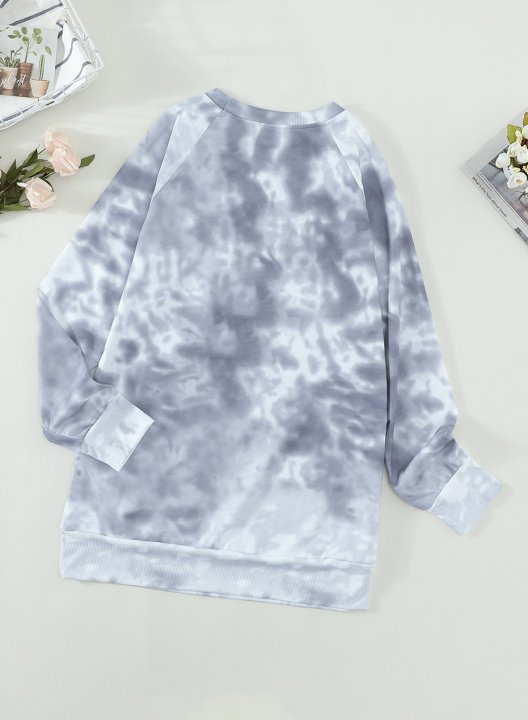 Tie Dye Long Sleeve Crew Neck Loose Sweatshirt