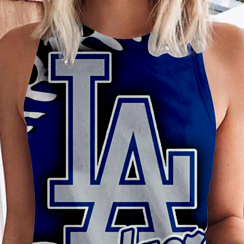 Los Angeles Dodgers Round-Necked Shows Off the Shoulders Vest