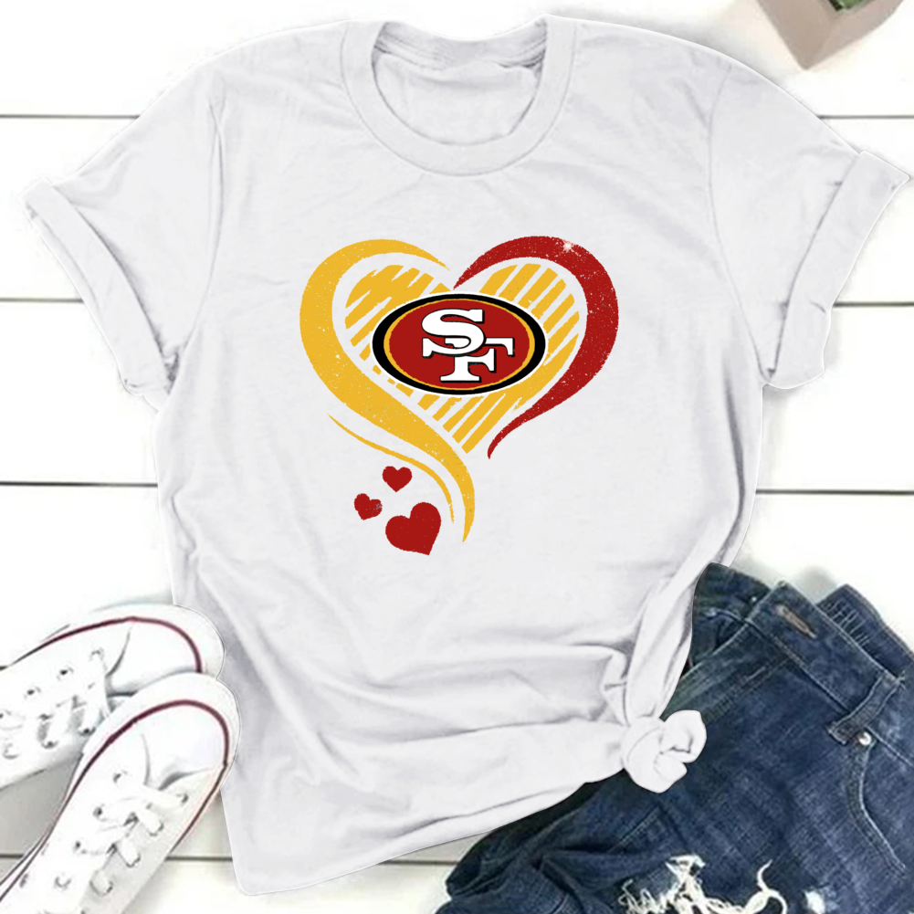San Francisco 49ers Round Collar Short Sleeves Pure Cotton Printing T-Shirt