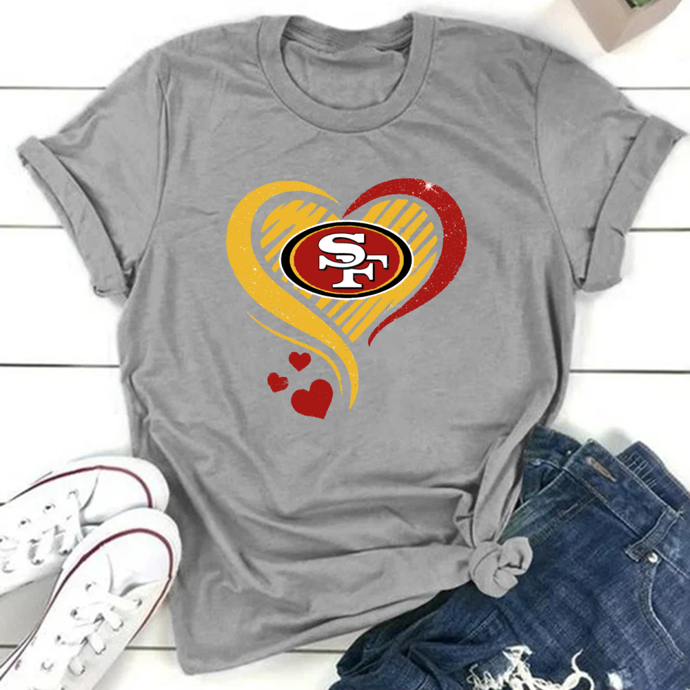 San Francisco 49ers Round Collar Short Sleeves Pure Cotton Printing T-Shirt