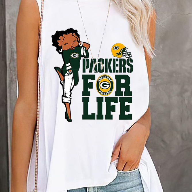 Green Bay Packers Round Collar Short Sleeves Loose T-Shirt