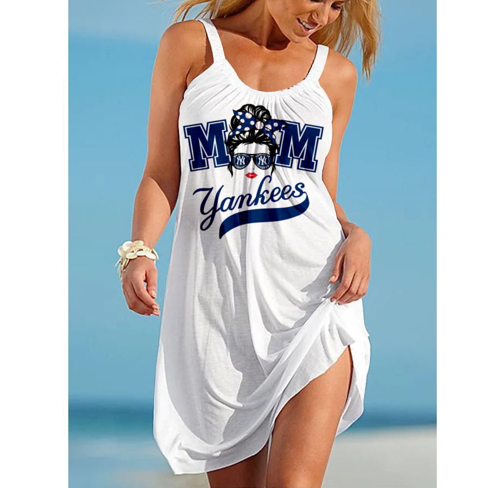 New York Yankees Loose Holiday Beach Print Dress