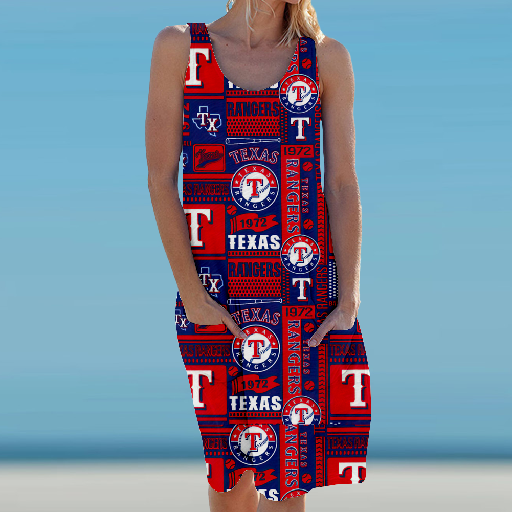 Texas Rangers Round Neck Sleeveless Dress Vest