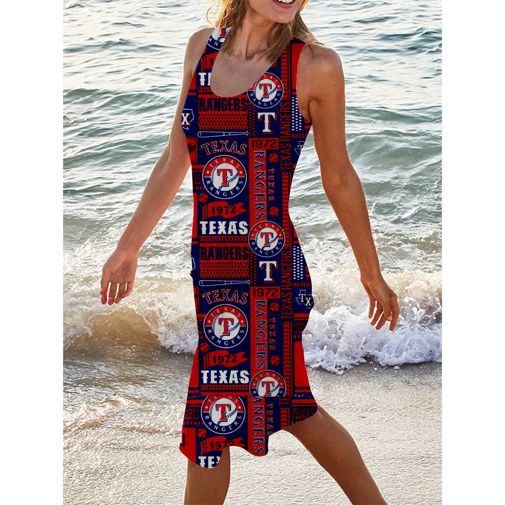 Texas Rangers Round Neck Sleeveless Dress Vest