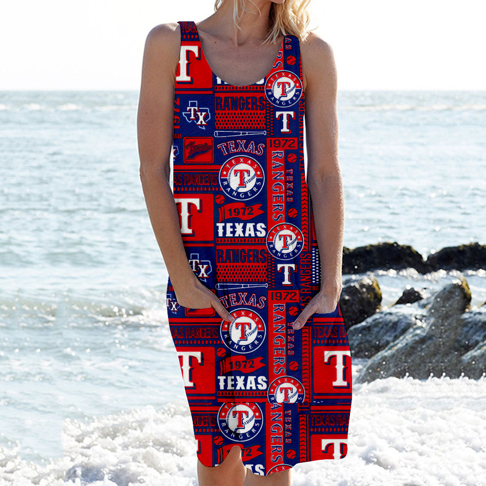 Texas Rangers Round Neck Sleeveless Dress Vest