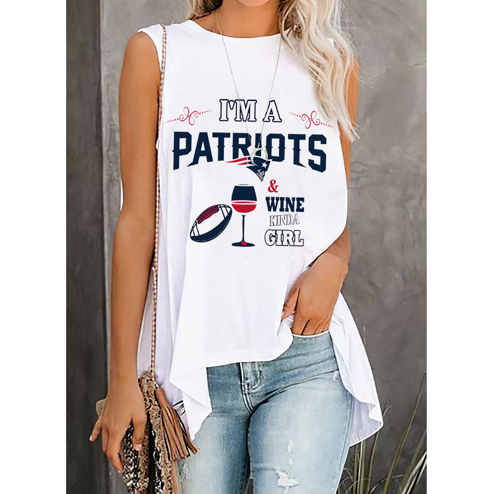 New England Patriots Round Collar Short Sleeves Loose T-Shirt