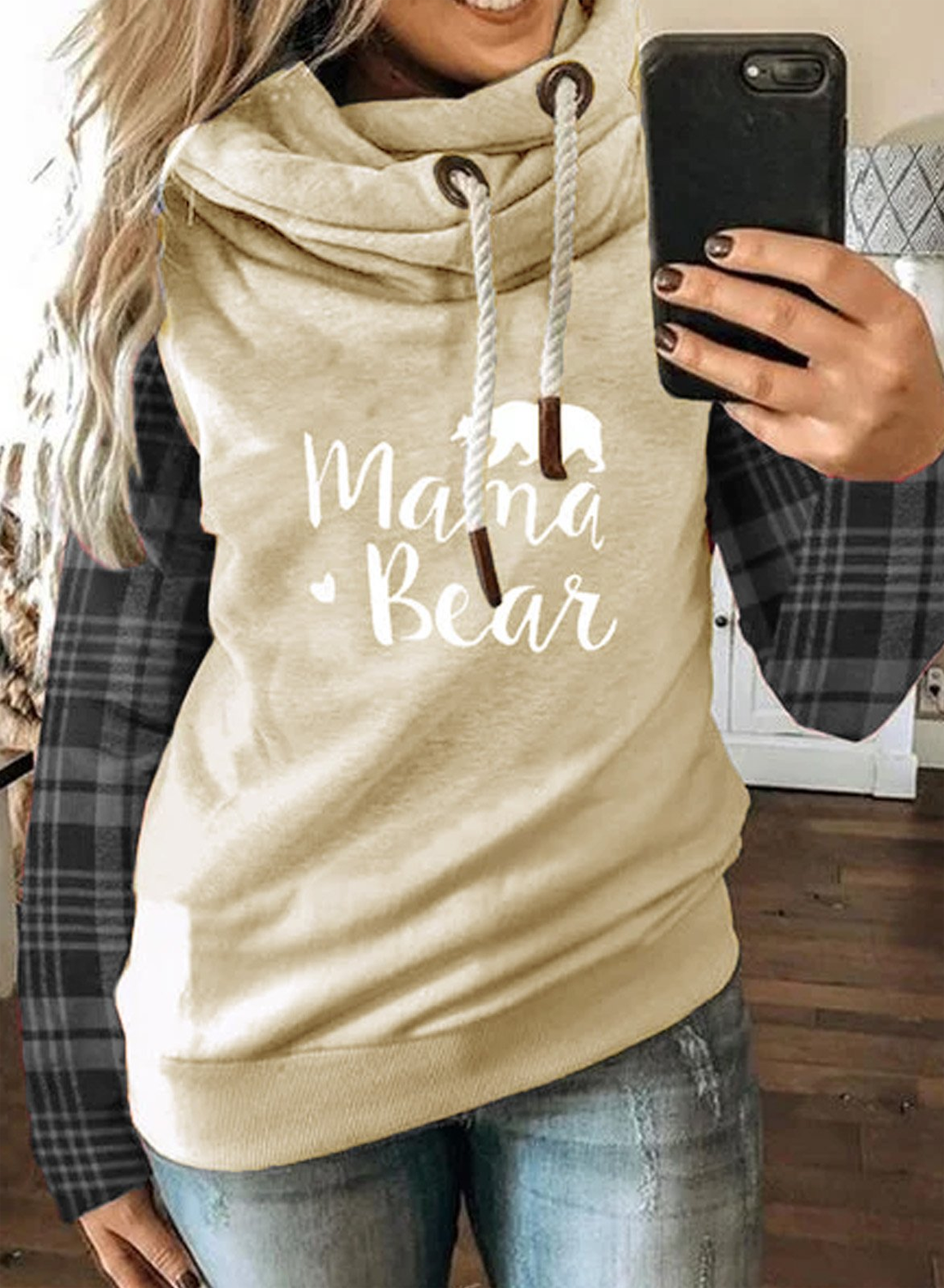 Fashion Long Sleeve Stand Neck Hoodie