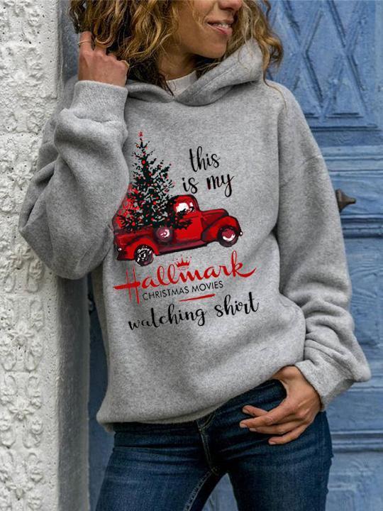 Hallmark Christmas Movies Watching Women Hoodies