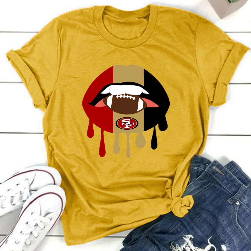 San Francisco 49ers Round Collar Short Sleeves Pure Cotton Printing T-Shirt