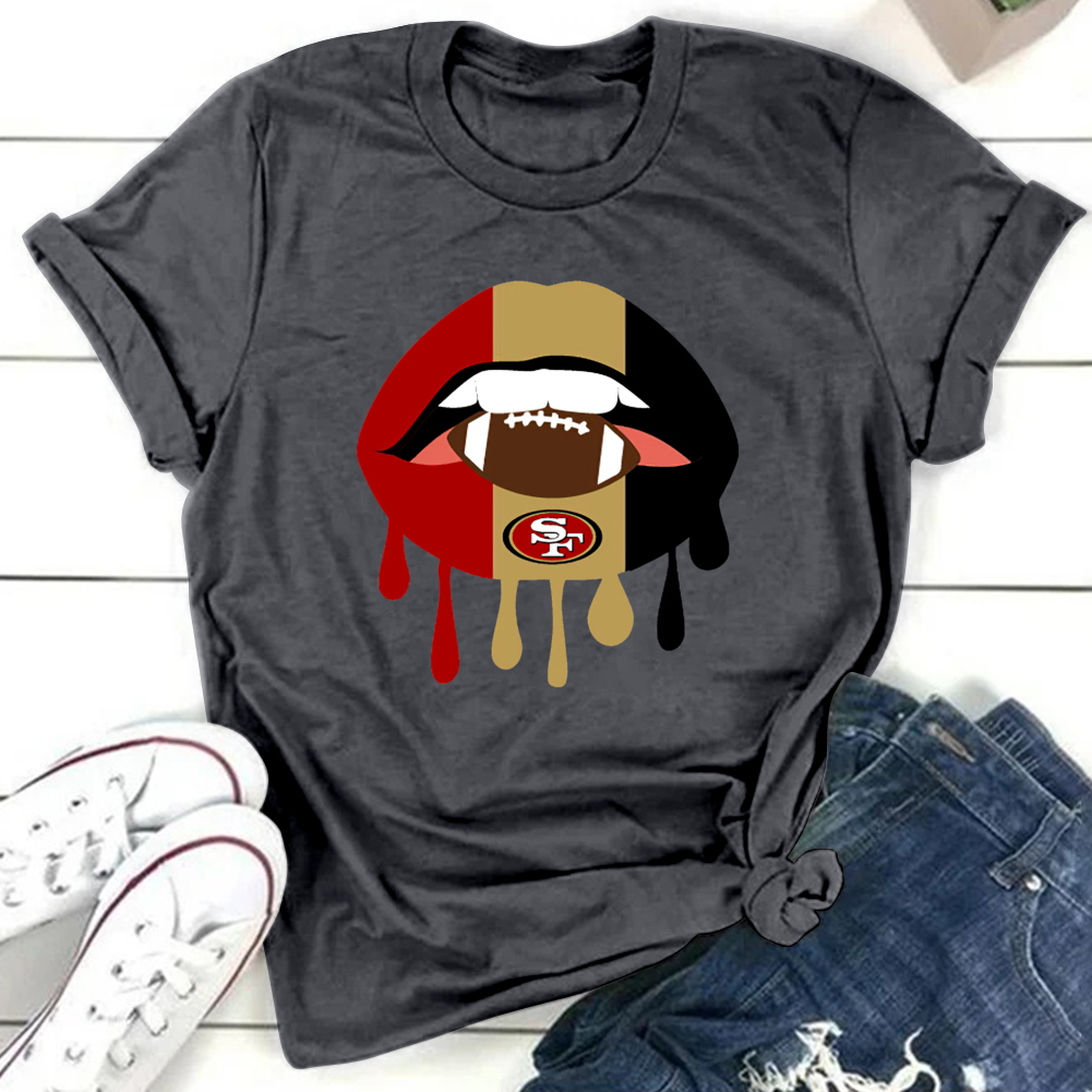 San Francisco 49ers Round Collar Short Sleeves Pure Cotton Printing T-Shirt