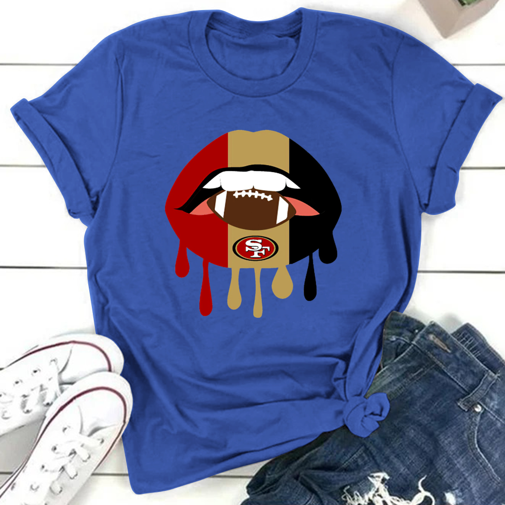 San Francisco 49ers Round Collar Short Sleeves Pure Cotton Printing T-Shirt