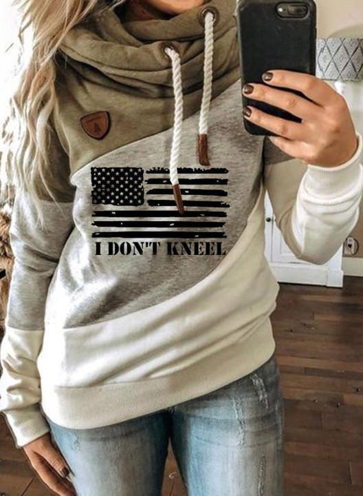 Women's Hoodies Pocket Flag Hoodie