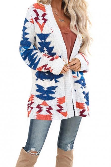 Women's Cardigans Moraga Pocketed Aztec Cardigan