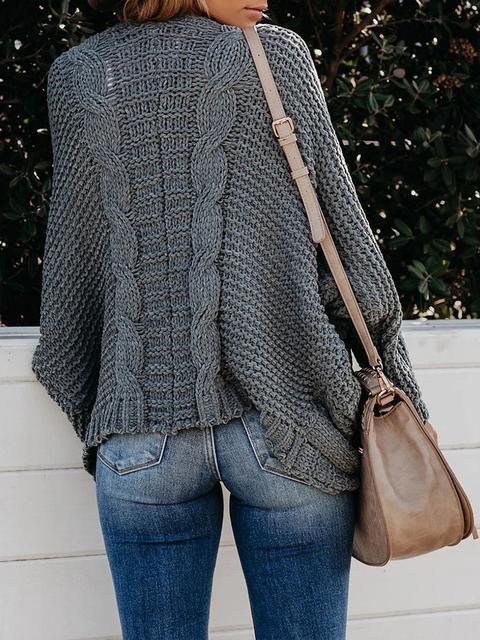 Pure Color Knitting Sweater Cardigan