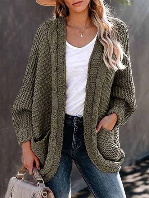 Pure Color Knitting Sweater Cardigan