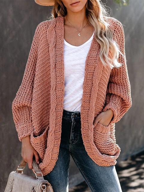 Pure Color Knitting Sweater Cardigan