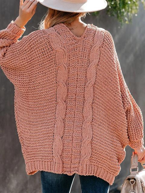 Pure Color Knitting Sweater Cardigan