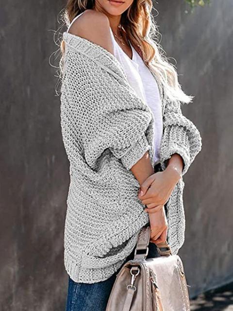 Pure Color Knitting Sweater Cardigan