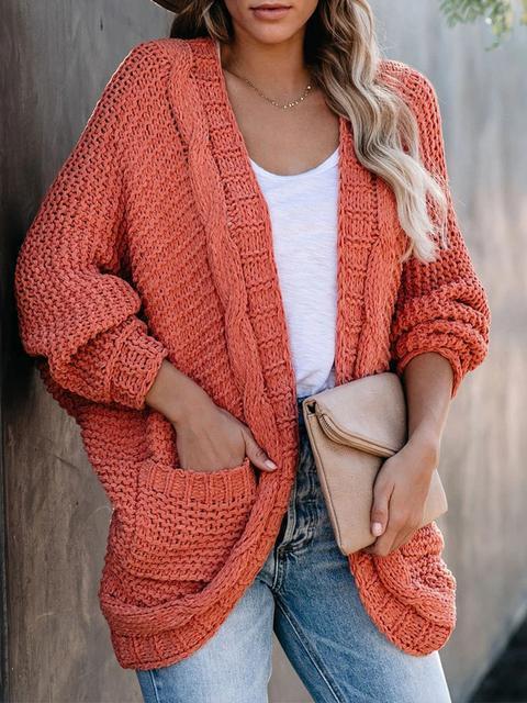 Pure Color Knitting Sweater Cardigan