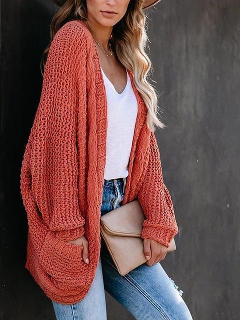 Pure Color Knitting Sweater Cardigan